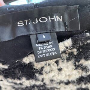 St. John Houndstooth Black White Women's Size 6 Wool Mohair Nylon Skirt